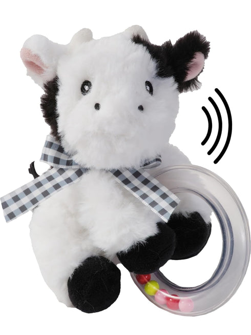 Bearington Lil' Gilly 5.5 Inch Cow Baby Rattle - Soft Rattles for Babies 0-6 Months - Baby Rattles & Plush Rings Baby Cow Rattle...