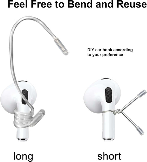 Ear Hooks Compatible with AirPods & All in-Ear Headphones with Stems - Secure & Comfortable Prevent Falls, Uncomfortable Fits - Easy to Install (E...