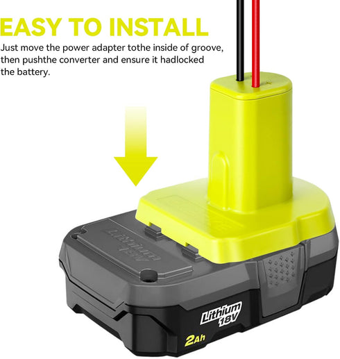 Power Wheel Adapter for Ryobi One+ 18V P108 P107 P102 P100 Li-ion & Ni-Cd Battery,Power Connector for Rc Toy & Car,12 Gauge Robotics Rc Truck?with...