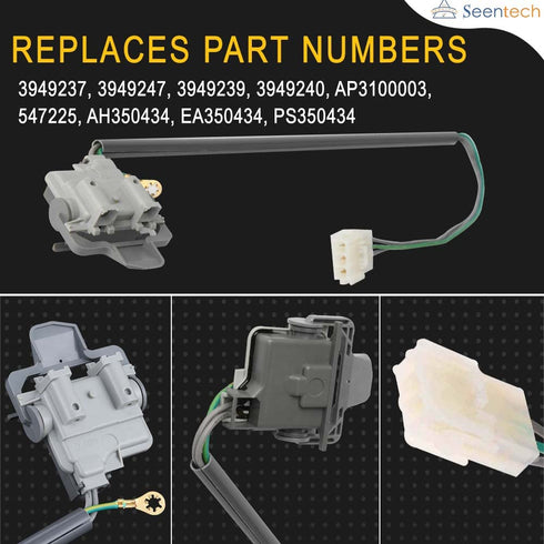 Lifetime 3949247 Washer Lid Switch by Seentech, Fit for Whirlpool & Kenmore Washing Machines - Replaces Part Number: 3949247VP,3949247V, AP5983746, 3949237, 3949239, PS11722098, PS350434
