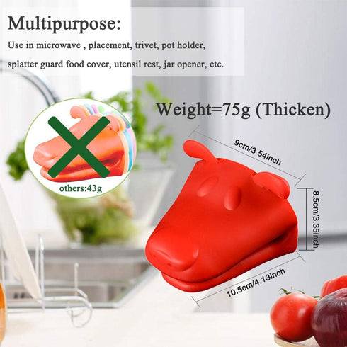 QTECLOR Mini Oven Mitts Gloves-BPA Free Silicone,Heat Resistant, Cooking Pinch Mitts Potholder for Kitchen Cooking & Baking...