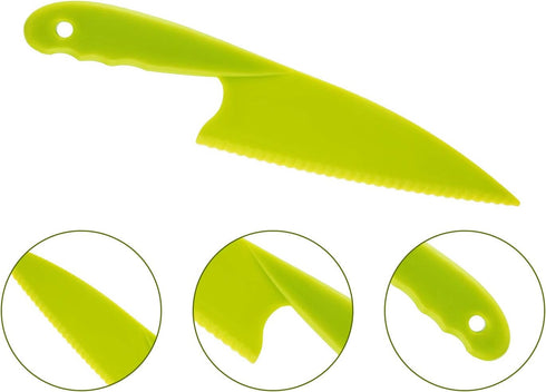 Jovitec 8 Pcs Kid Cooking Kitchen Knife Set, Plastic Serrated Edges Children's Safe Chef Nylon Knives for Cutting Fruit Bread Cake Salad Lettuce K...