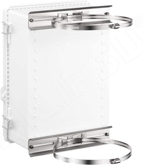 QILIPSU Pole Mounting Kits, 304 Stainless 250x48mm Brackets with Adjustable 50-200mm Clamp for Outdoor Waterproof Junction Box, Plastic Electrical...