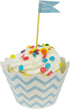 AllyDrew Standard Size Chevron Cupcake Wrappers (Set of 20), Blue...