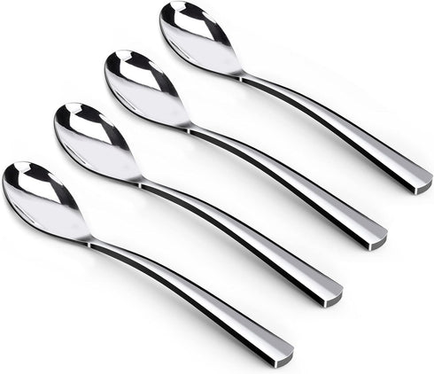 Coffee Spoons,4-Piece GLAMFIELDS Teaspoons with a Long Handle, 6.1"Demitasse Espresso Spoons Set Food Grade Stainless Steel Small Serving Spoons f...