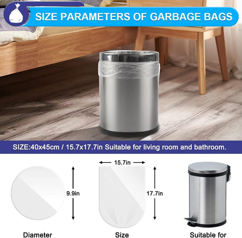 Bathroom 2 Gallon Small Trash Bags White Garbage Bags,78 Counts...