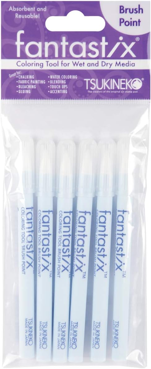 Fantastix Coloring Tool For Wet & Dry Media 6/Pkg-Brush Point...