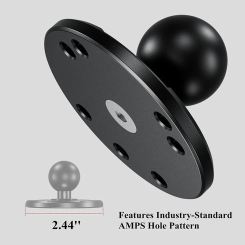 BRCOVAN 1'' Ball Mount Base with Aluminum Alloy AMPS Hole Round Plate & 1'' TPU Ball Adapter Compatible with RAM Mounts B Size 1 Inch Ball Double ...