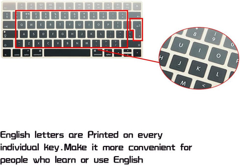 HRH Silicone Keyboard Cover Skin Protector for Magic Wireless Keyboard MLA22LL/A (A1644,2015 Released) European ISO Layout,Ombre Grey...