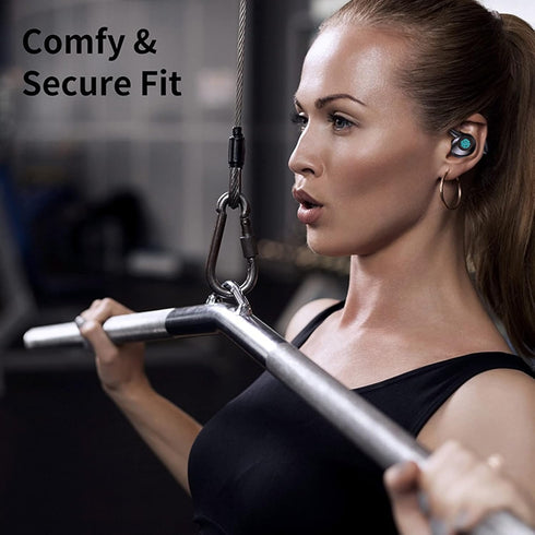 Earbuds, Q23 PRO Bluetooth 5.1 Sport Waterproof Earphones with Charging Case, Stereo Noise Cancelling Earhooks Headset Bulit in Mic, for Sports Tr...