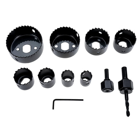 11pcs Hole Saw Drill Bit Kit 3/4"(19mm) - 2-1/2" (64mm), with Carbon Steel Saw Blades, Mandrels, Drill Bit, Hex Key, Ideal for Soft Wood, Plywood,...