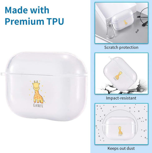 Idocolors Cute AirPods Pro 3 Protective Cover, Soft TPU Clear Case with Keychain, Compatible with AirPods Pro Charging Case 3rd Gen 2019, Cartoon ...