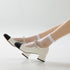 Mcool Mary 12 Pairs Women's Sheer Ruffled Socks Frilly Ankle High Nude Nylon Stocking Summer Ultra Thin Cool Silk Dot Socks for Women...