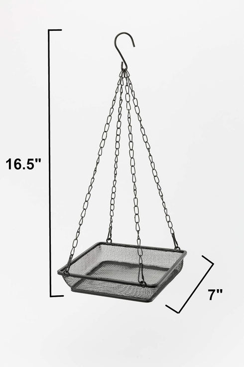 Hanging Feeder Seed Tray, Platform Metal Mesh , Outdoor Garden Decoration for Wild Backyard Attracting Birds...