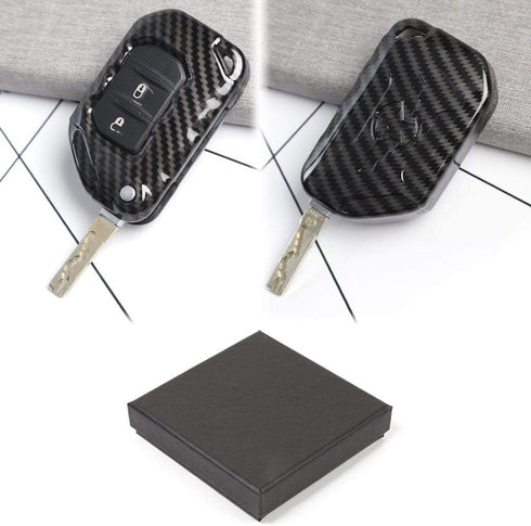 CheroCar for JL JT Jeep Key Fob Cover Skin Case Protection for Jeep Wrangler JL JLU 2018-2020, for Jeep Gladiator 2020, Key Replacement Accessorie...