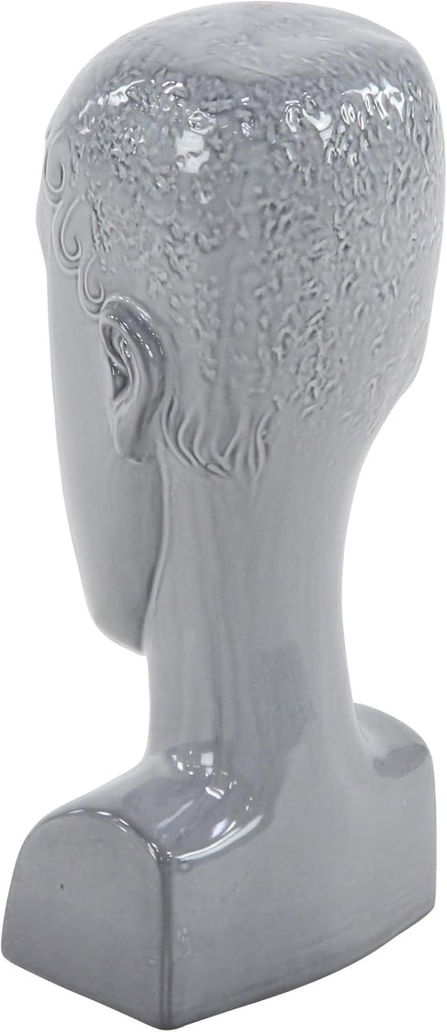 Deco 79 Ceramic People Face Sculpture, 5" x 5" x 13", Gray...