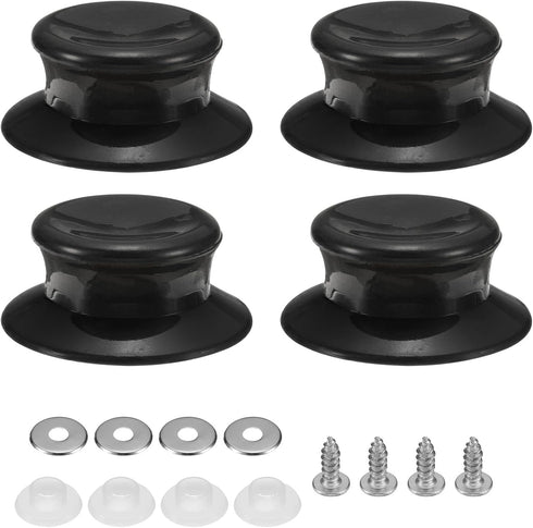 uxcell 4pcs Pot Pan Lids Replacement Knob, Plastic Pan Cover Holding Handles Fits Skillets and Kitchen Cookware Covers, Black...