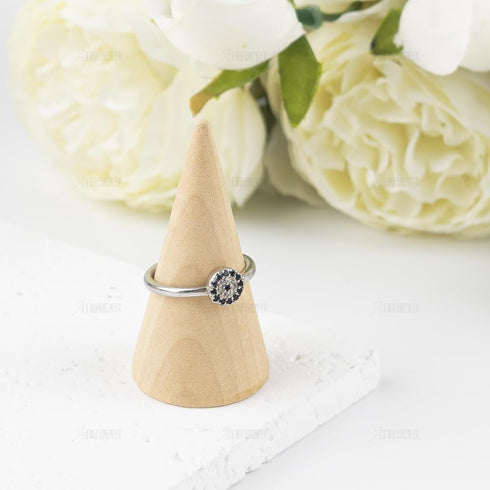 AUEAR, 10 Pack Wood Cone Ring Holder Finger Jewelry Display Stand DIY Craft Wooden (Natural, Vertical Shaped)...