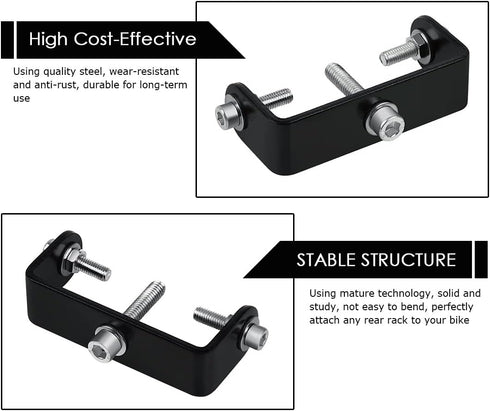 DS. DISTINCTIVE STYLE Bike Rear Rack Mount Adapter with Screws (Black)...