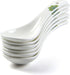 Soup Spoons,5.5" Asian Soup Spoons Set of 6, Ceramic Chinese Soup Spoons White Ceramic Dessert Spoons Rice Spoon for Ramen Pho Wonton Dumpling Mis...