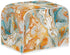 2 Slice Toaster Cover Gold Cyan Marble Appliance Toaster Cover Abstract Art Fluid Painting Universal Fit Wide Slot Bread Maker Protective Cover (1...