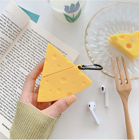 UnnFiko Super Cute Cheese Case, 3D Cartoon Soft Thicken Protective Mini Bag Silicone Creative Airpods Pro Cover with Keychain (Cheese, AirPods Pro...