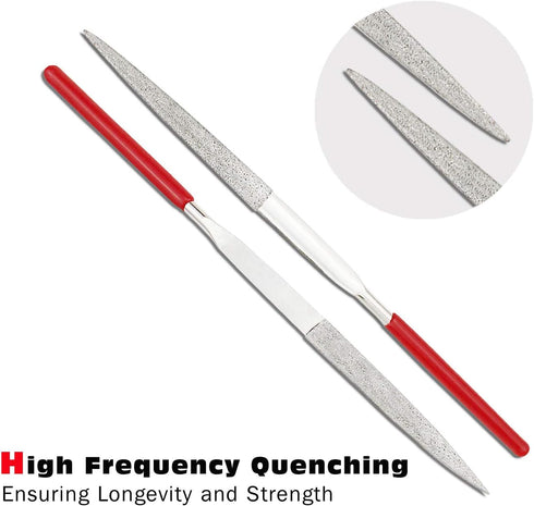 Diamond Needle File Set, 10PCS Diamond Files with 1 Wire Cutter and 1 Carrying Case, File Tools for Woodworking, Metalworking, Jewelry, Model, Hob...