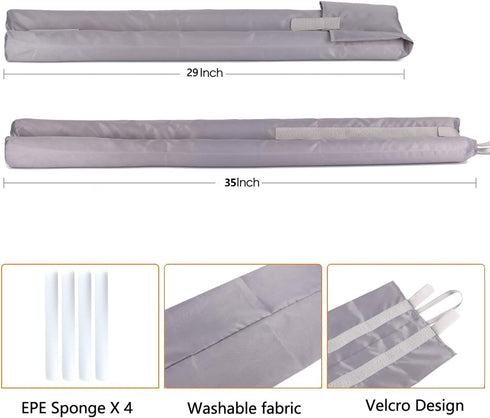 Under Door Draft Stopper Gray 29"-35" Noise Window Breeze Dust Air Blocker Adjustable Door Sweeps...
