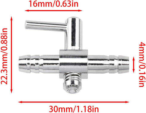 One-Way Air Flow Tubes Stainless Steel Pump Lever Control Valves for Aquarium Fish Tank (Silver) -4PCS...