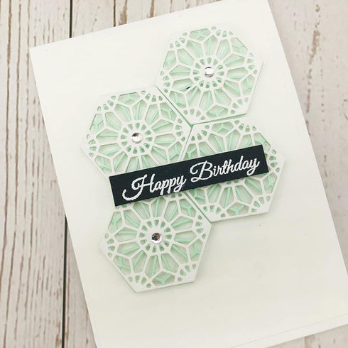 Alinacutle Hexagon & Square Layered Card Background Metal Die Cut, Layering Cutting Die,Paper Craft Die-Cuts,Scrapbooking Cutting,DIY Card Metal P...