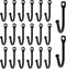 20 Pcs Black Single Prong Wrought Iron Hooks with Screws, Decorative Colonial Wall Hooks for Keys, Hats, Clothes, Towels...