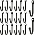 20 Pcs Black Single Prong Wrought Iron Hooks with Screws, Decorative Colonial Wall Hooks for Keys, Hats, Clothes, Towels...