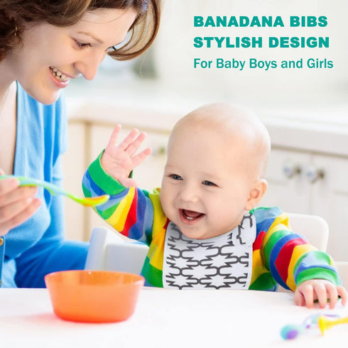 Baby Bibs Soft and Absorbent Organic Cotton Bandana Drool Bibs Set for Boys Girls Newborn 0-36 Months...