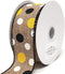 Homeford Natural Linen Wired Ribbon, Yellow/Black/White Dots, 10 Yards (1-1/2-Inch)...