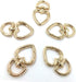 12 Pcs 3/4 Inch Outside Width Zinc Alloy Heart Shape Swivel Buckles Trigger Spring Keyring Buckle, Clasps Hooks Keychain Ring Buckles Shinning Swi...