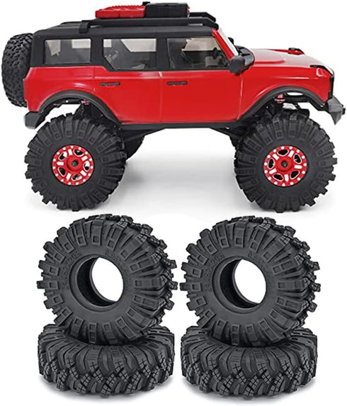 4Pcs 1.0" Crawler Tires Soft Rubber Wheels Tires 62mm for 1/24 Axial SCX24 Deadbolt Bronco RC Crawler Car (c)...