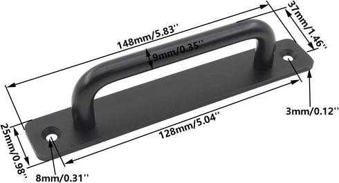 2Pcs Door Handle Pulls, Aluminum Alloy Sliding Door Hardware, Modern Handle Knobs for Wooden Door,Glass Doors,Metal Doors,Window Barn Cabinet Draw...