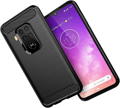 Osophter for Motorola Moto One Zoom Case,Motorola Moto One Pro Case Shock-Absorption Flexible TPU Rubber Full-Body Protective Phone Cover for Moto...