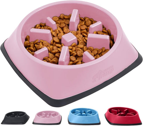 Gorilla Grip Slow Feeder Dog and Cat Bowls, Interactive Puzzle Toy for Dogs and Cats Food Training, Keeps Pets Busy and Prevents Puppy Overeating,...
