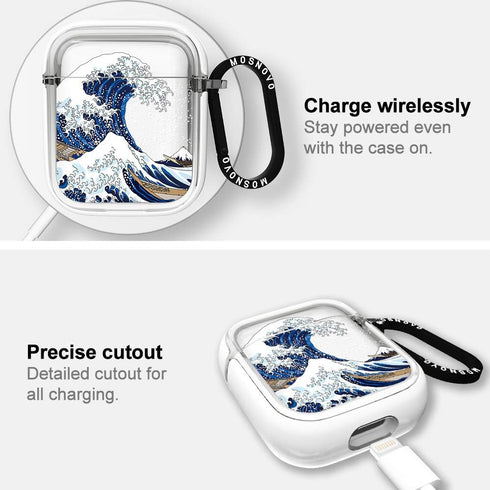 MOSNOVO Case for Airpods 1 & Airpods 2, Protective Clear Case with Shockproof Dual Layer Hard Luxe Metal Ring Designed for AirPods 1&2 Generation ...