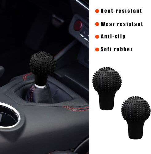 2 PCS Car Gear Shift Cover, Elastic Silicone Auto Gear Shift Knob Cover with Massage Design, Anti-Slip Manual Gear Shift Stick Protector, Car Acce...