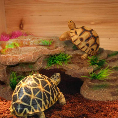 PINVNBY Turtle Basking Platform,Tortoise Resin Dock Resting Rock Reptile Habitat Ornament Hiding Cave Floating Ledge Aquarium Decoration for Beard...