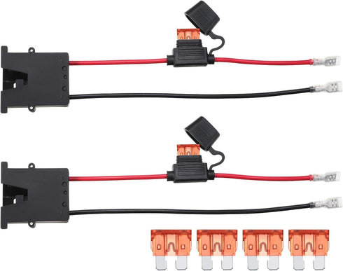 Weewooday 2 Pieces Wire Harness Connector for 12-Volt SLA Battery with Heavy Duty 12 Gauge Wires and Safety Fuse Box for Most 12 Volt Kid Ride Toy...