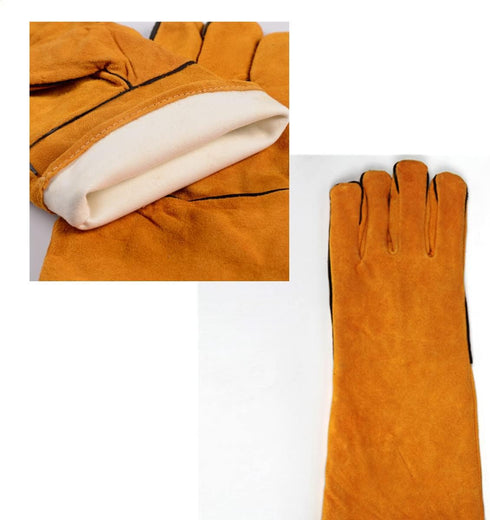 Yellow Leather Welding Gloves, 33cm/13inch...