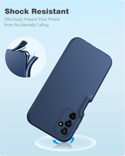 FNTCASE for Samsung Galaxy A14-5G Case: Shockproof Silicone Protective Phone Case with Built-in Screen Protector - Slim Dual Layer Rugged Durable ...