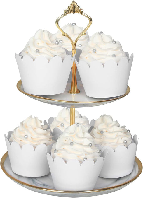 KPOSIYA Set of 100 Artistic Bake Cake Cups Filigree Little Vine Lace Laser Cut Cupcake Wrapper Liner Baking Cup Muffin CaseTrays for Wedding Birth...