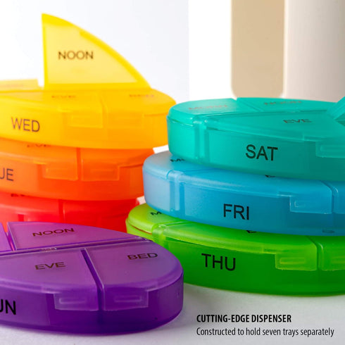 Deke Home - Stackable Pill Organizer, 4 Times a Day Weekly Pill Box, 7 Day Medicine Dispenser, Pill Container for Vitamin, Supplement, Durable Har...