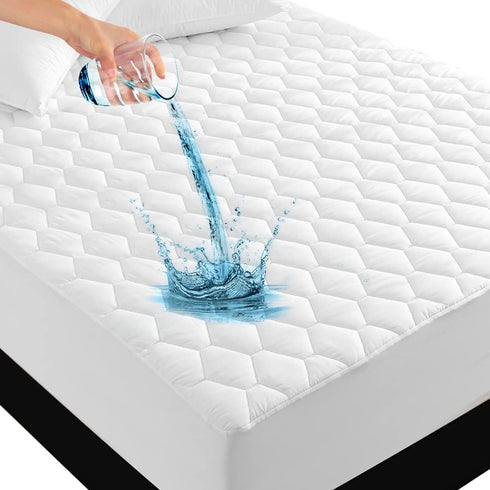 UNILIBRA Full Mattress Protector Waterproof, Deep Pocket Mattress Pad Cover Up to 18 Inches, Quilted Fitted Hollow Cotton Filling Breathable Mattr...