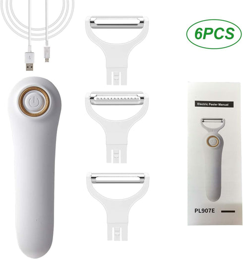 Electric Potato Peeler, Handheld Electric Vegetables and Fruit Peeler 3-in-1 Pro Set, USB Rechargeable Kitchen Gadgets for Apples, Potato, Carrots...