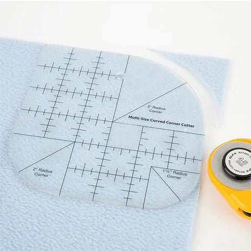 Curved Corner Cutter Ruler, Acrylic Sewing Patchwork Ruler Transparent Templates Creative Quilt Ruler Template Patchwork Tool DIY Sewing Supplies,...